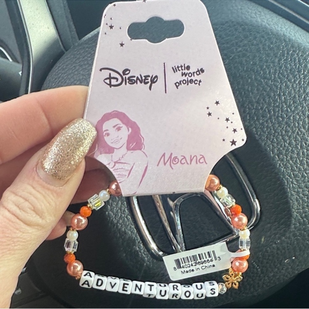 BNWT Disney Moana Adventurous Little Words Project Beaded Bracelet